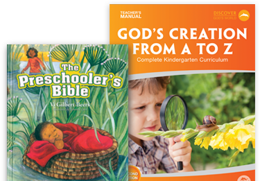 Preschooler's Bible and Kindergarten teacher's manual covers