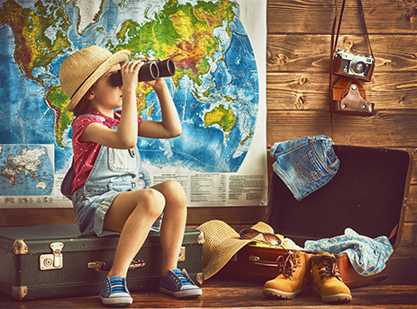 Child with binoculars
