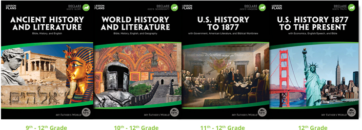 covers of ninth grade, tenth grade, eleventh grade, and twelfth grade teacher's manuals