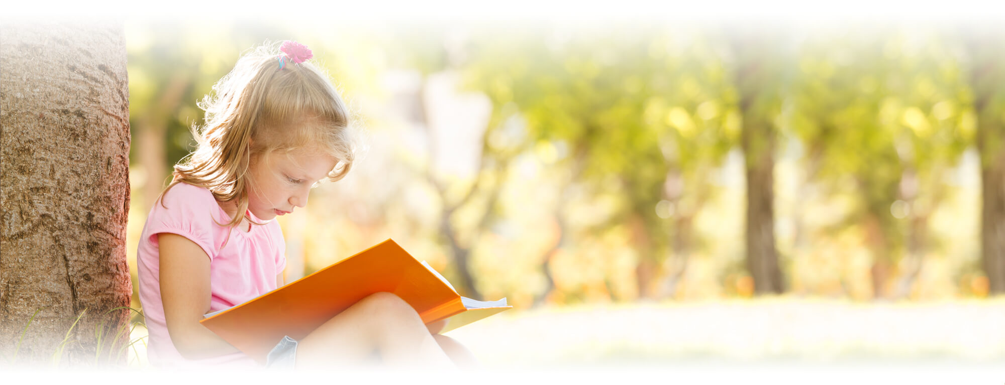 student girl reading book